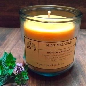 Beeswax Candle Mint Melange scent 10oz
